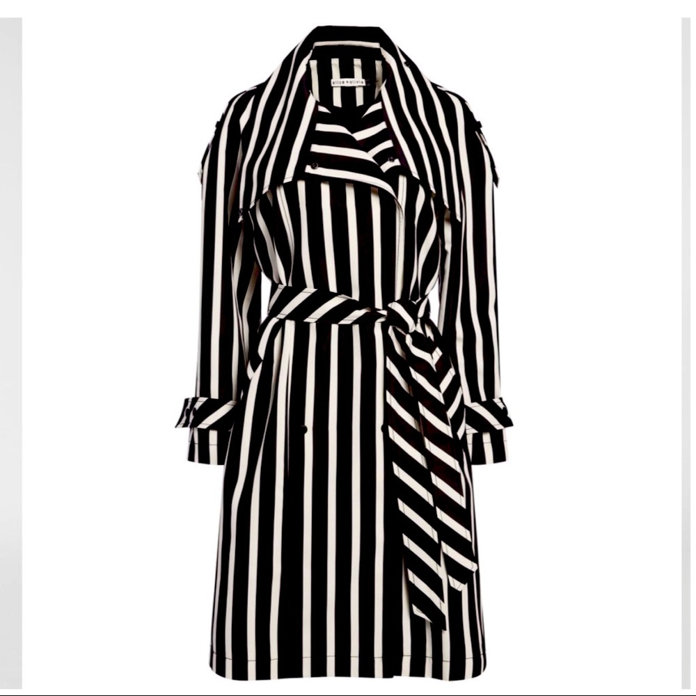 NWT! Alice + Olivia Striped Coat Jacket Sz S